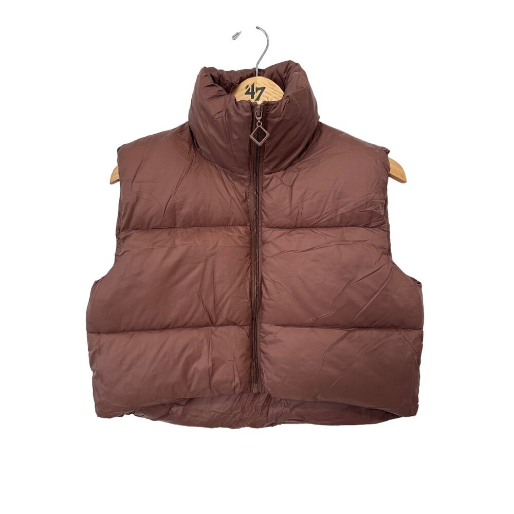 Puffer Vest Anaysn Dark Brown L Nylon Blend Quilted Outerwear Gorpcore Hiking